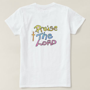 ‘Prisa Herren’ med Cross kristna damer T Shirt