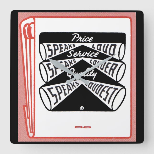 prisa högtalarhögtalare i den gamla matchningslist fyrkantig klocka (Framsida)