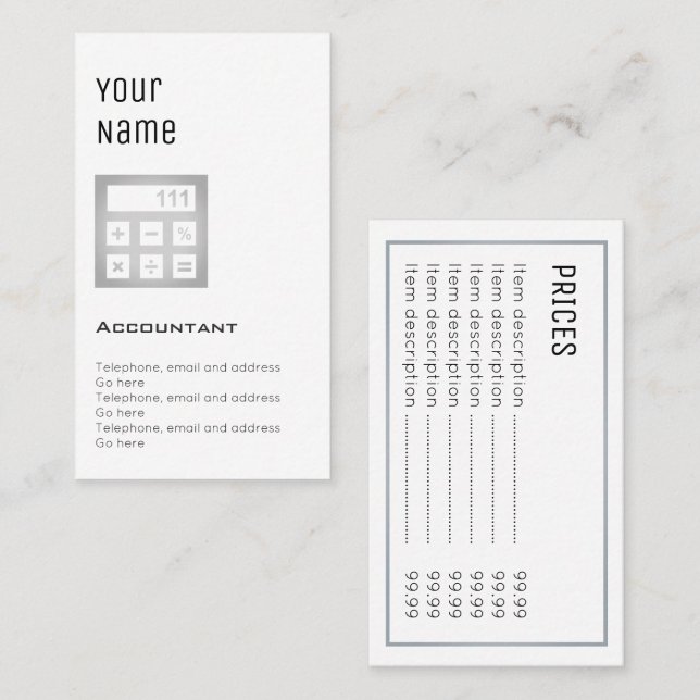 Prisa kort "för nödvändig" revisor (Fram/baksida)