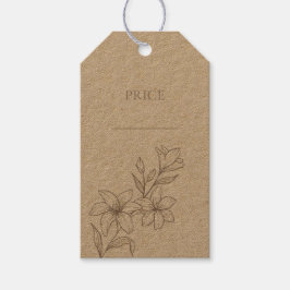 Prisa Märkre för chic med minimal Blommigt Presentetikett