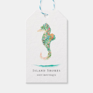 Prisa Märkre i Botaniska öns Blommigt Seahorse Presentetikett