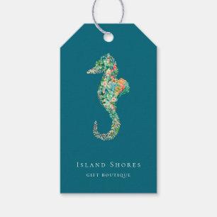 Prisa Märkre i Botaniska öns Blommigt Seahorse Presentetikett