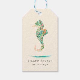 Prisa Märkre i Botaniska öns Blommigt Seahorse Presentetikett