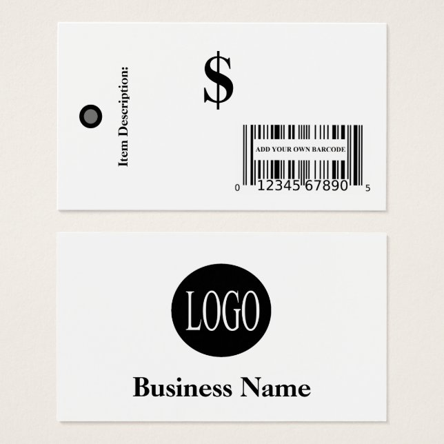 Prisa Märkre med Barcode Retail Sales Märkre Visitkort (Framsida & baksida)