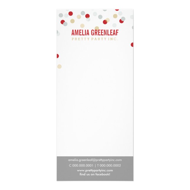 PRISA TJÄNSTER LIST KONetti spot mönster red guld Reklamkort (Framsidan)