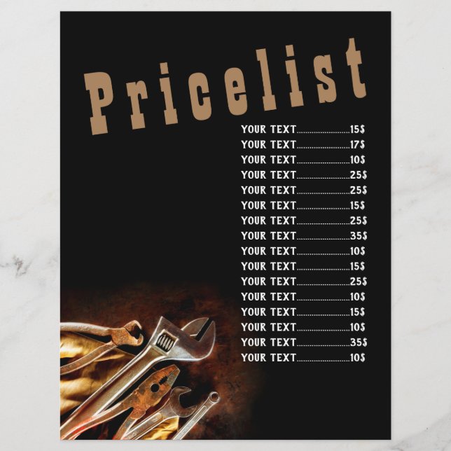 Prisare lista över Handyman Reklamblad (Framsidan)