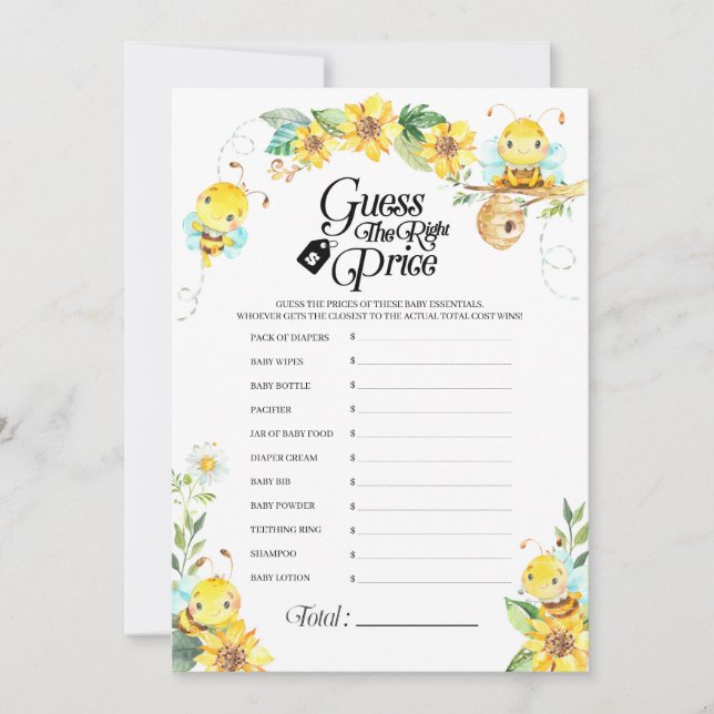 Prisare spel för bisamhälle inbjudningar (Framsida)