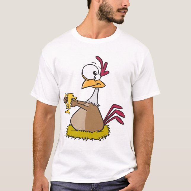 Prisbelönt Tupp Herr T-Shirt (Framsida)