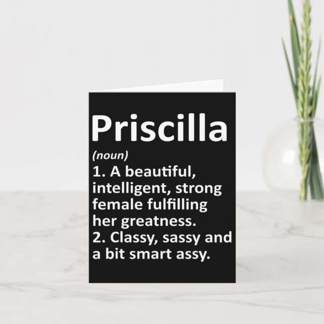 Priscilla Definition Personlig Namn Funny Chris Kort (Framsida)