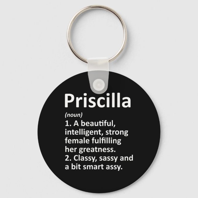 Priscilla Definition Personlig Namn Funny Chris Nyckelring (Framsida)