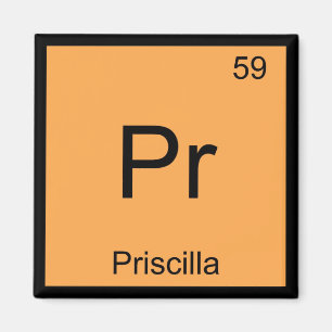 Priscilla Namn Kemi Element Periodiska Systemet Magnet