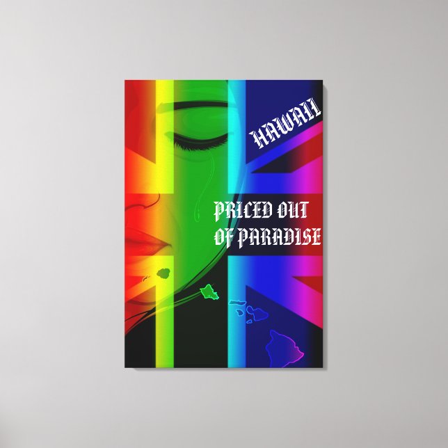 PRISERAT FRÅN PARADISE GRÅTANDE WAHINE HIFlagIslan Canvastryck (Framsida)