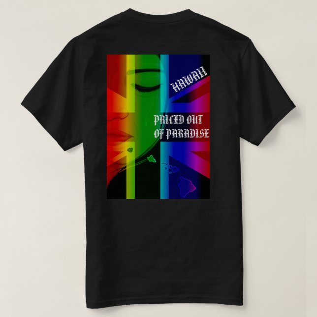 PRISERAT FRÅN PARADISE GRÅTANDE WAHINE HIFlagIslan T Shirt (Design baksida)