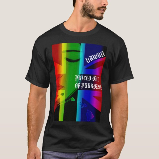 PRISERAT FRÅN PARADISE GRÅTANDE WAHINE HIFlagIslan T Shirt (Framsida)