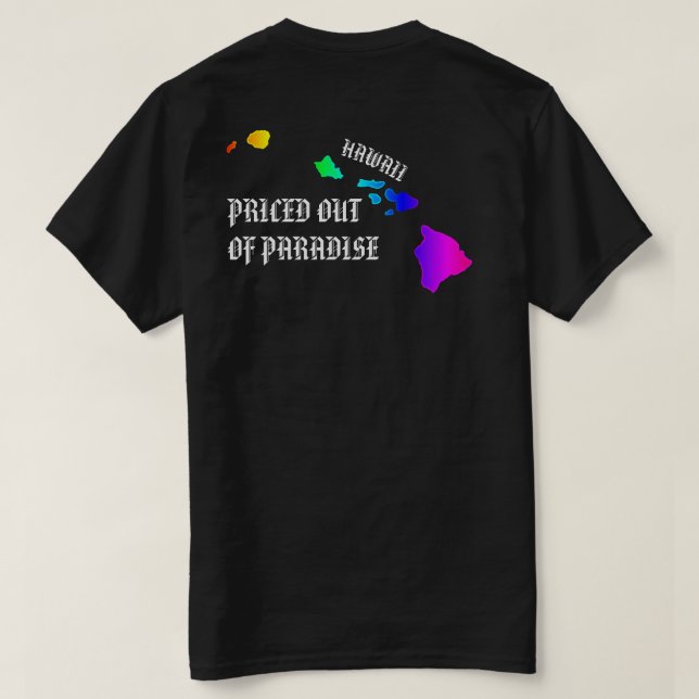 PRISERAT FRÅN PARADISE Hawaii Islands Neon Rainbow T Shirt (Design baksida)