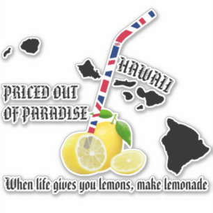 PRISERAT FRÅN PARADISE LEMONADE HI Flagga Straw Klistermärken