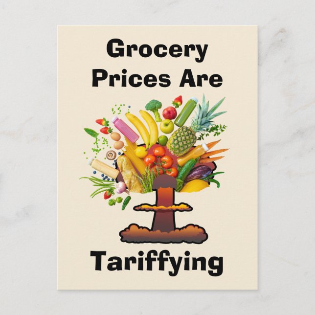 Priserna på livsmedel är prissatta vykort (Framsida)