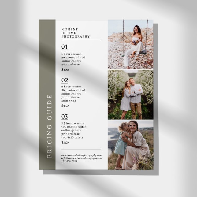 Prisguide lista för familjefotografering reklamblad (Skapare uppladdad)