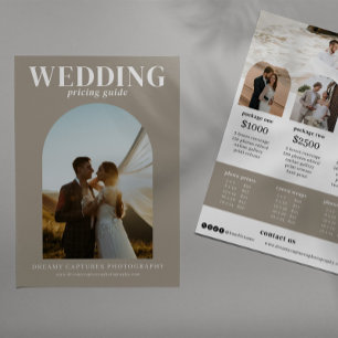 Prislista för fotografering vid bågbröllop reklamblad