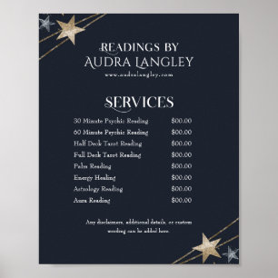 Prislista för medietisk telepati, tarotläsare poster
