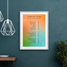 Prislista för nageltekniker Holografisk gradient Poster