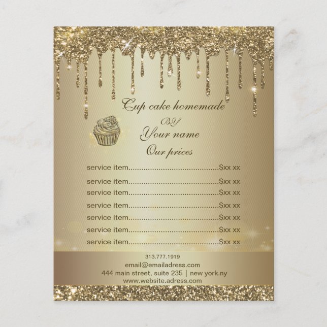 Prislista Service Sparkly Drips Flyer (Framsidan)