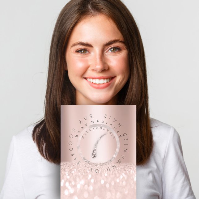 Prislista Skönhetssalong Rose Glitter Elektrolys1 Flygblad (Price List Beauty Salon Rose Glitter Electrolysis1 Flyer)