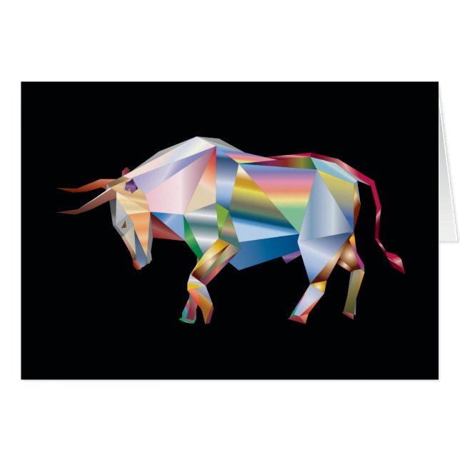 Prism Bull Rainbow Abstrakt Fab Hälsningskort (Framsidan Horizontal)