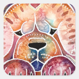 PRISM Chow-grovt, mjukt ART-kort Fyrkantigt Klistermärke