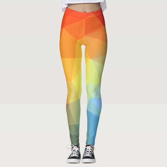 Prism Färg Bright Abstrakt Mönster Leggings (Framsida)