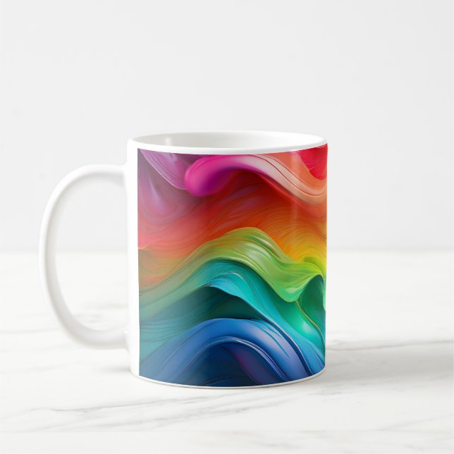 Prism Flow – Rainbow Abstract Mug Kaffemugg (Vänster)