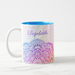 Prism Flower Mandala 11 oz. Personalized Mug Två-Tonad Mugg