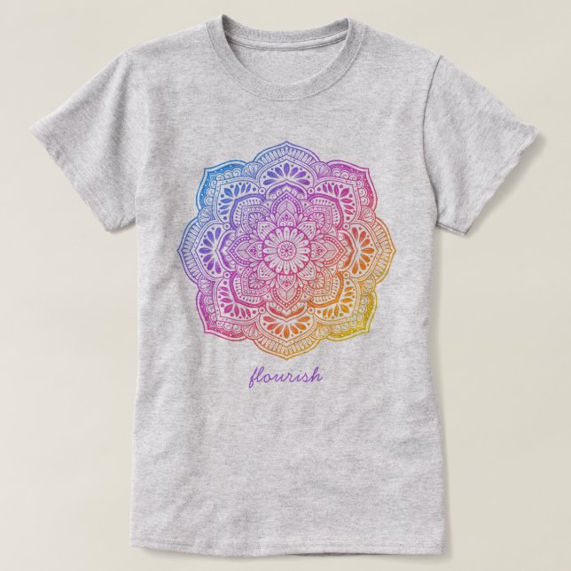Prism Flower Mandala Personalized T-Shirt (Design framsida)
