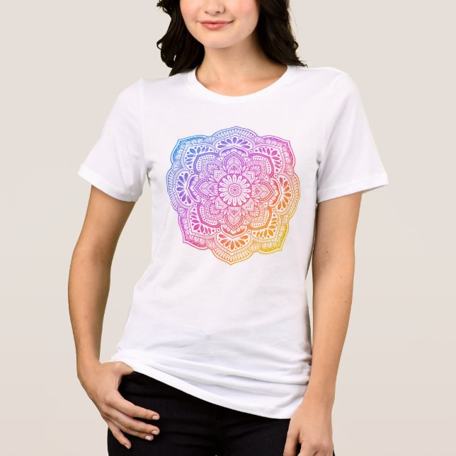 Prism Flower Mandala T-Shirt (Framsida)