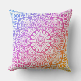 Prism Flower Mandala Throw Pillow Kudde