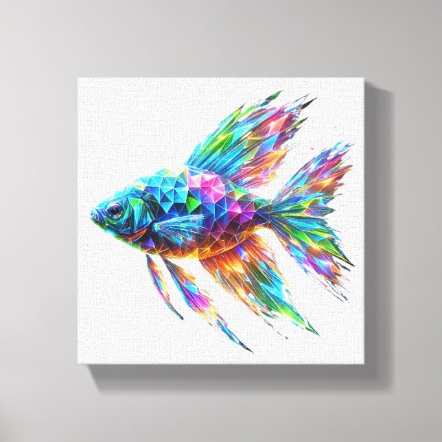 Prism Glow Geometric Fish Canvastryck (Framsida)