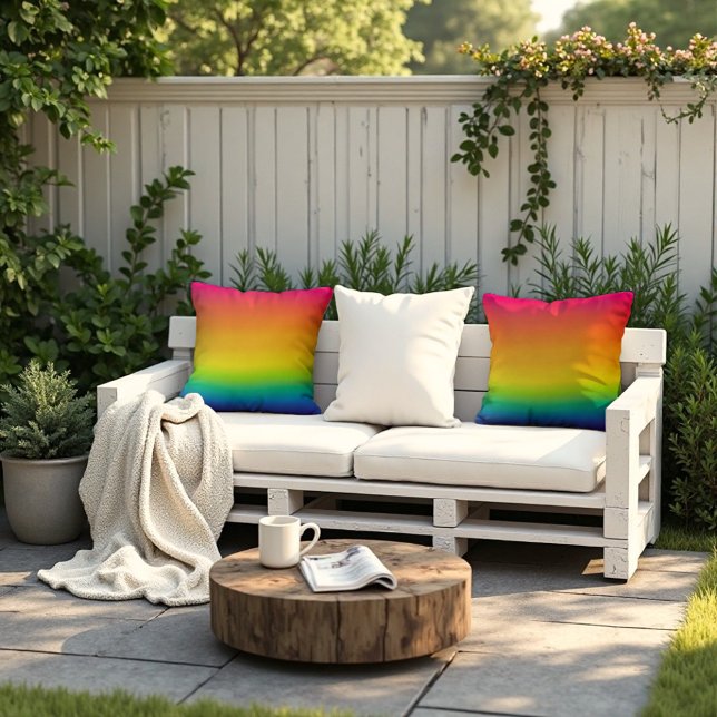Prism Light - Vibrant Rainbow Spectrum Art Kudde (Radiant rainbow comfort! Modern casual style for your sofa.)