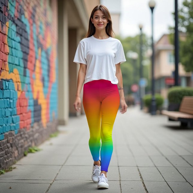 Prism Light - Vibrant Rainbow Spectrum Art Leggings (Walk the rainbow! Vibrant leggings for style & comfort, everyday.)