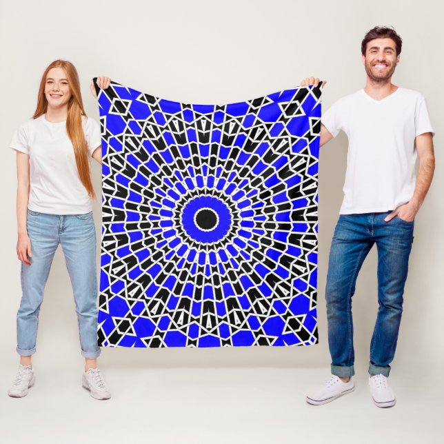 Prism Mandala ( Blå ) Fleecefilt (På plats)