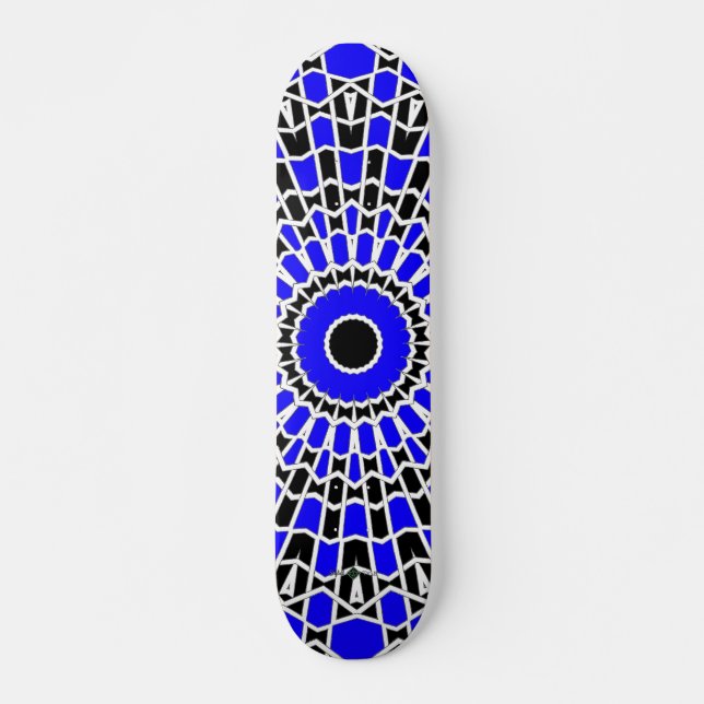 Prism Mandala ( Blå ) Mini Skateboard Bräda 18,5 Cm (Framsida)