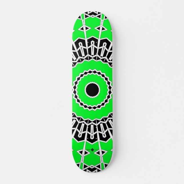 Prism Mandala ( Grön ) Mini Skateboard Bräda 18,5 Cm (Framsida)