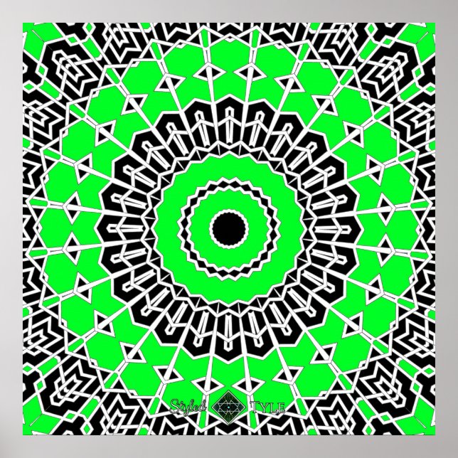 Prism Mandala ( Grön ) Poster (Framsidan)