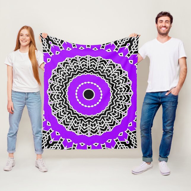 Prism Mandala ( Lila ) Fleecefilt (På plats)