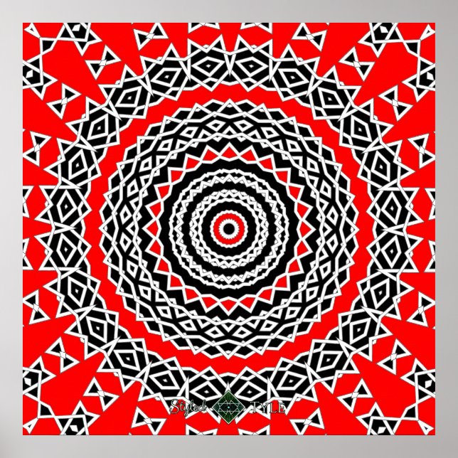 Prism Mandala (Röd) Poster (Framsidan)