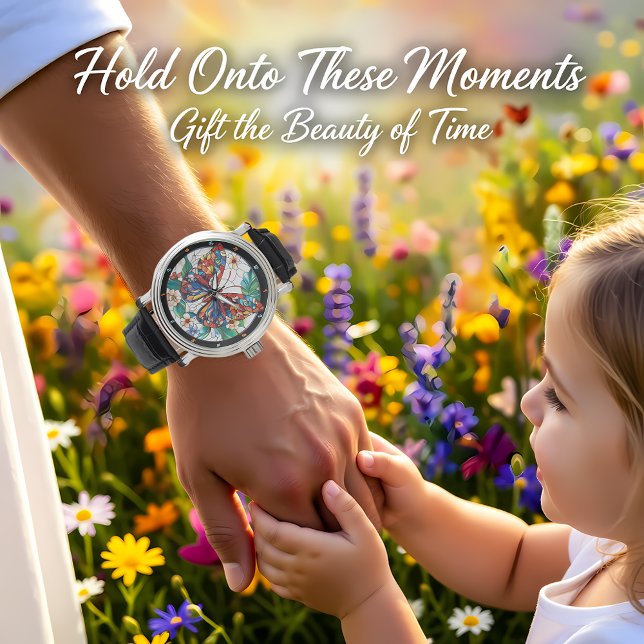 Prism of Nature" - Stained Glass Butterfly Armbandsur (Skapare uppladdad)