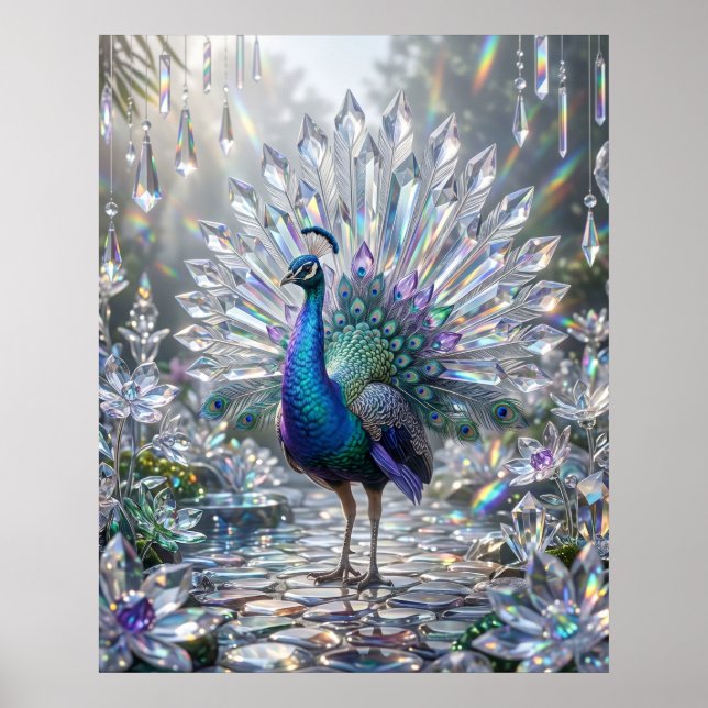 Prism Påfågel Kristallträdgård Poster (Framsidan)