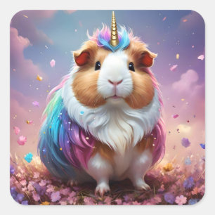 Prism Pigtail: Radiant Unicorn Guinea Gris, Fyrkantigt Klistermärke