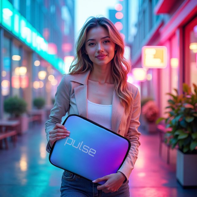Prism Pulse - Vaporwave Gradient Vibe Laptop Fodral (Prism Pulse Sleeve. Protect your tech with a striking vaporwave gradient & style.)