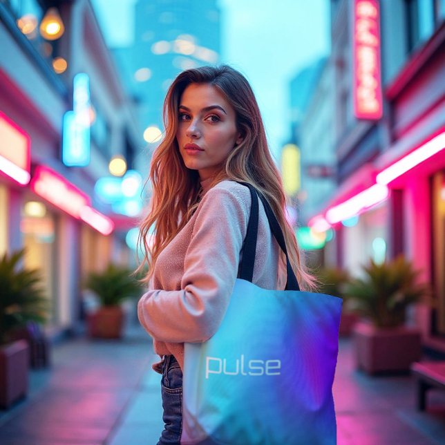 Prism Pulse - Vaporwave Gradient Vibe Tygkasse (Vaporwave Gradient Tote. Carry a pulse of retro-futuristic color & modern style.)