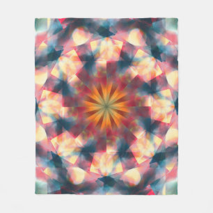 Prismatic Kaleidoscopic Psychedelic Mandala Fleecefilt
